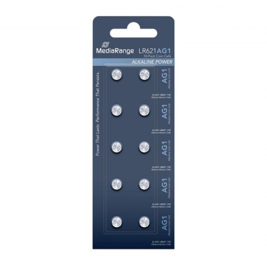Αλκαλική Μπαταρία MediaRange Premium Coin Cells AG1 1.5V (LR621) (10 Pack) (MRBAT110)