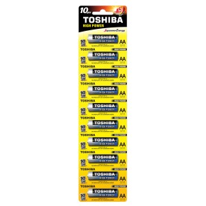TOSHIBA Batteries - HIGH POWER LR06 1X10 alkaline (LR06GCP BP-1X10) Blister
