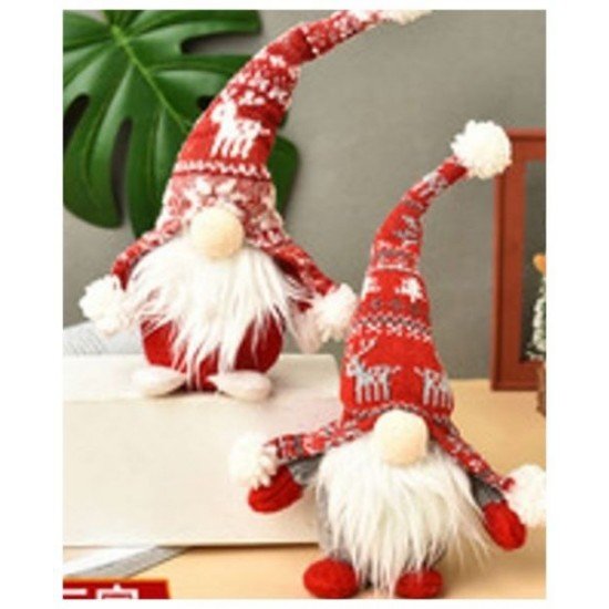 Artezan Χριστουγεννιάτικος Νάνος 24εκ Άσπρος με Κόκκινο