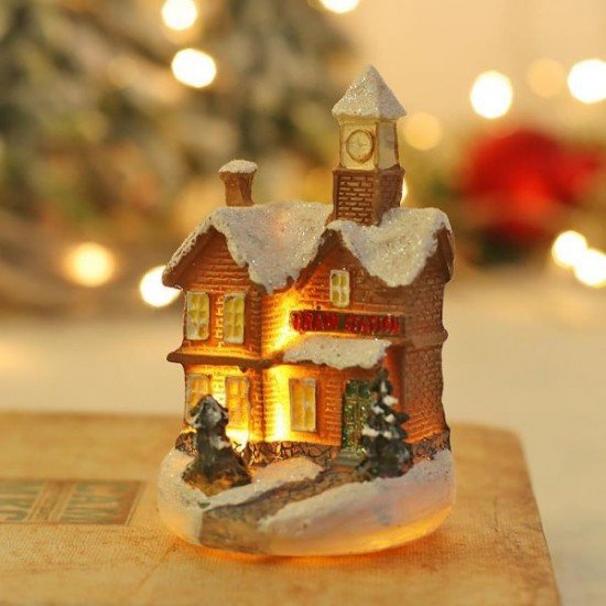 Artezan Christmas LED Table Top House Decoration Brown 10*6cm