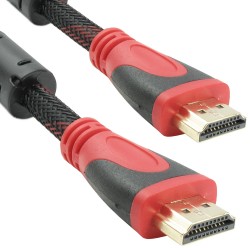 DETECH Καλώδιο HDMI - HDMI M / M, 15m, Πλεξούδα και Φερριτή - 18310