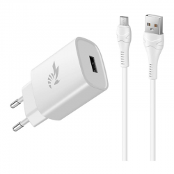 BeePower Wall Charger - BC-1 2.4A USB + micro USB cable set white