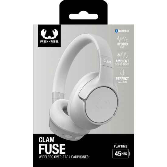 Fresh 'n Rebel  Clam Fuse - Wireless over-ear headphones with Hybrid ANC - Ice Grey (3HP3300IG)