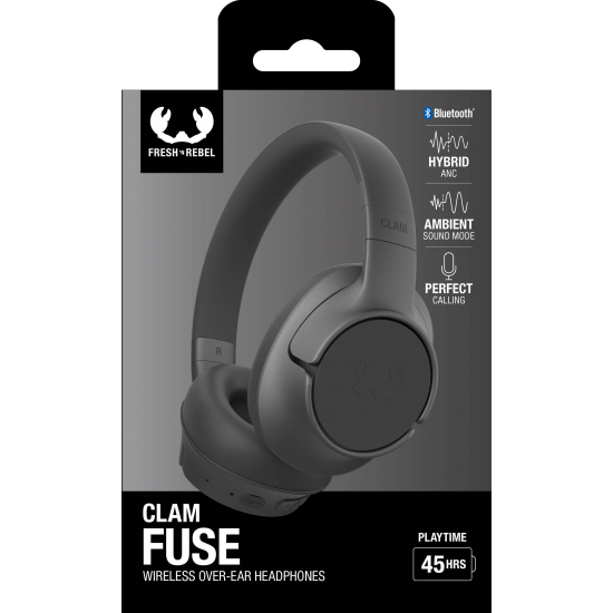 Fresh 'n Rebel Clam Fuse - Wireless over-ear headphones with Hybrid ANC - Storm Grey (3HP3300SG)