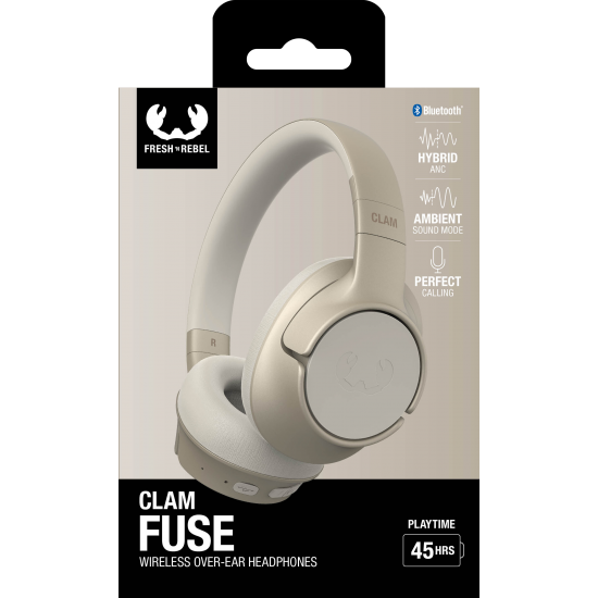 Fresh 'n Rebel Clam Fuse - Wireless over-ear headphones with Hybrid ANC - Silky Sand (3HP3300SS)