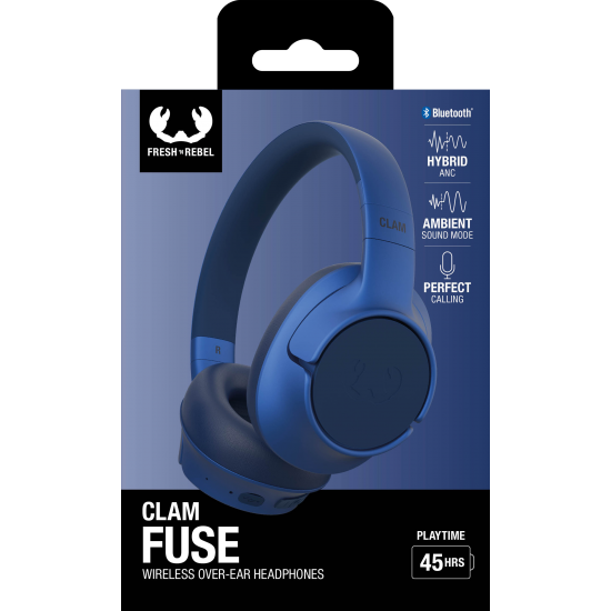 Fresh 'n Rebel  Clam Fuse - Wireless over-ear headphones with Hybrid ANC - True Blue (3HP3300TB)