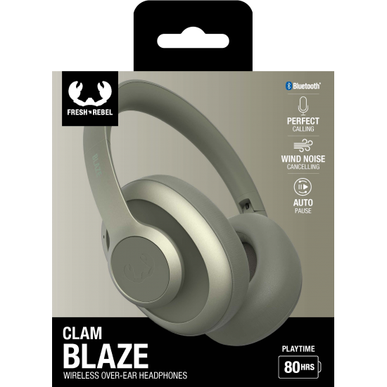 Fresh 'n Rebel Clam Blaze - Wireless over-ear headphones with ENC - Dried Green (3HP4200DG)