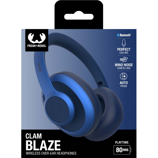 Fresh 'n Rebel Clam Blaze - Wireless over-ear headphones with ENC - True Blue (3HP4200TB)