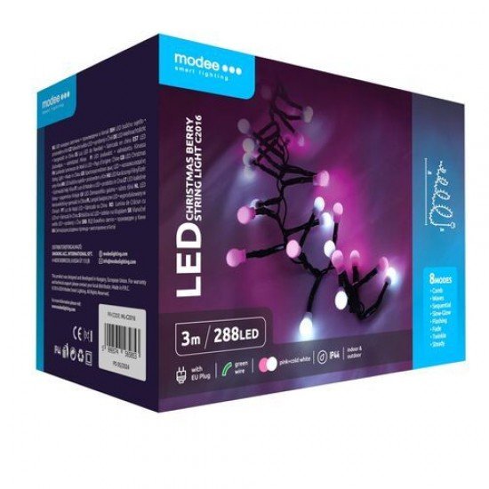 Modee Χριστουγεννιάτικα Λαμπάκια LED Τύπου Berry με Τροφοδοτικό (288LED/3m) Πολύχρωμο