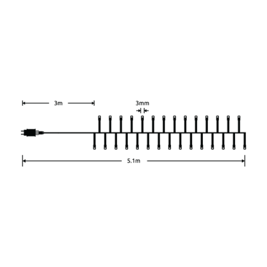 Modee Χριστουγεννιάτικα Φωτάκια LED με Τροφοδοτικό (384LED/2.1m) Ψυχρό Λευκό