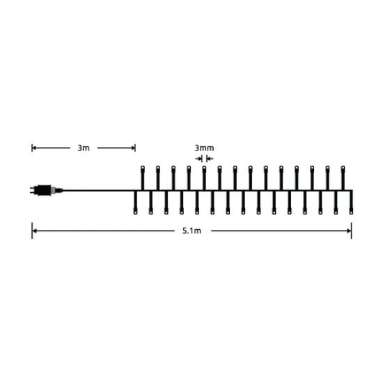 Modee Χριστουγεννιάτικα Φωτάκια LED με Τροφοδοτικό (384LED/2.1m) Πολύχρωμα