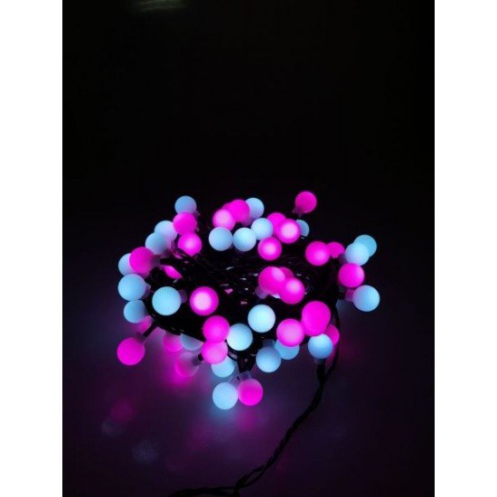 Modee Christmas LED Λαμπάκια Τύπου Berry με Βύσμα (100LED/10m/10cm) Ροζ & Ψυχρό