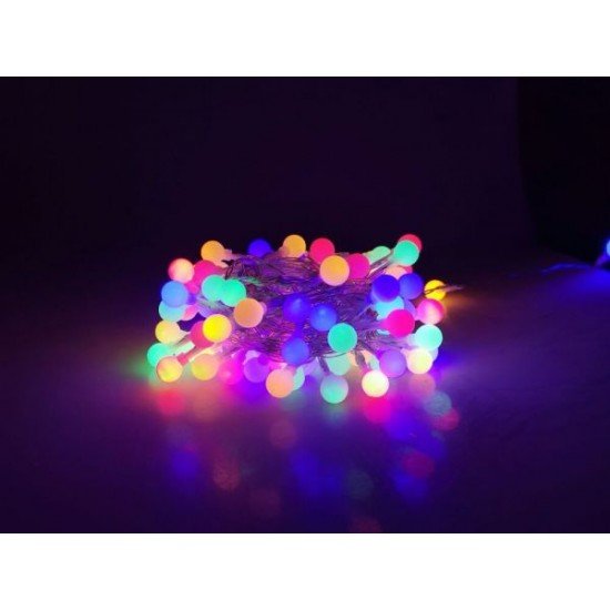 Modee Lighting Χριστουγεννιάτικα Λαμπάκια LED Τύπου Berry με Βύσμα (100LED/10m/10cm) Πολύχρωμα