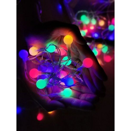 Modee Lighting Χριστουγεννιάτικα Λαμπάκια LED Τύπου Berry με Βύσμα (100LED/10m/10cm) Πολύχρωμα