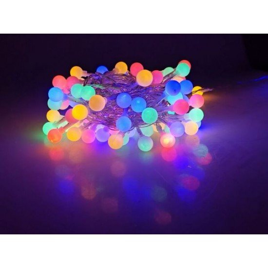 Modee Lighting Χριστουγεννιάτικα Λαμπάκια LED Τύπου Berry με Βύσμα (100LED/10m/10cm) Πολύχρωμα