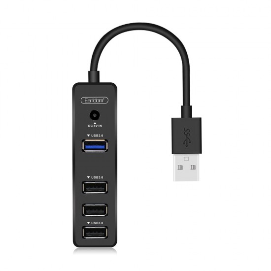 EARLDOM USB HUB07, USB 3.0, 4 θύρες, BLACK- 40172