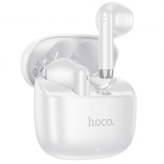 HOCO EW205 Wireless Hands Free Peaceful TWS Hi-Fi Audio Deep Bass v6.0 200mAh 4 Ώρες Ομιλίας και Θήκη Φόρτισης Λευκά