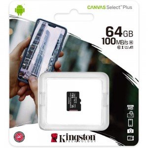 Kingston Canvas Select Plus flash memory card 64 GB microSDXC UHS I (SDCS2/64GBSP)