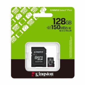 Kingston Micro SD 128GB Cl10 Canvas S.Plus SDCS3/128GB +Ad.SD (SDCS3/128GB)