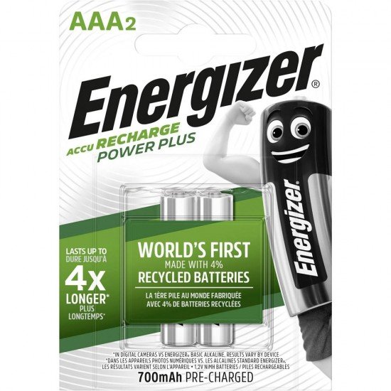 Energizer Power Plus Επαναφορτιζόμενη LR03 AAA 700mAh 2BL
