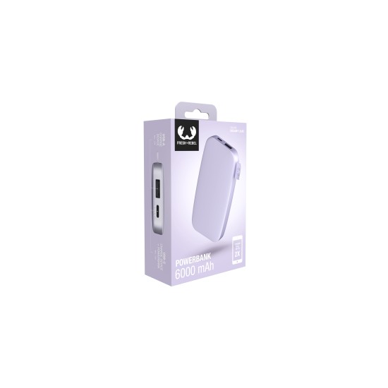 Fresh 'n Rebel Powerbank 6000 mAh USB-C  -  Fast Charging  -  Dreamy Lilac (2PB6100DL)