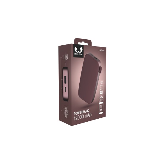 Fresh 'n Rebel Powerbank 12000 mAh USB-C  - Ultra Fast Charging & 20W PD  - Deep Mauve (2PB12100DM)