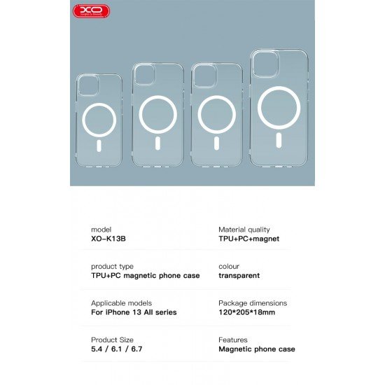 Θήκη XO-K13B iPhone15 Plus 6,7" TPU+ABS με μαγνήτη