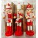 Christmas Nutcracker Set Hanging Wood Red Coloured 12 cm 3 PCS