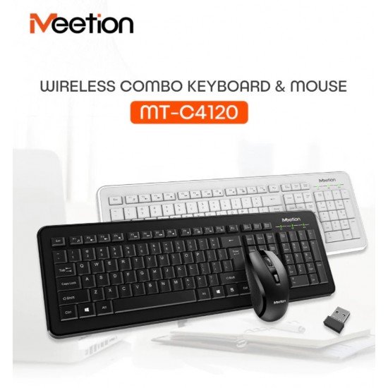 Meetion MT-C4120 LITTLE  2.4G Ασύρματο Combo Λευκό