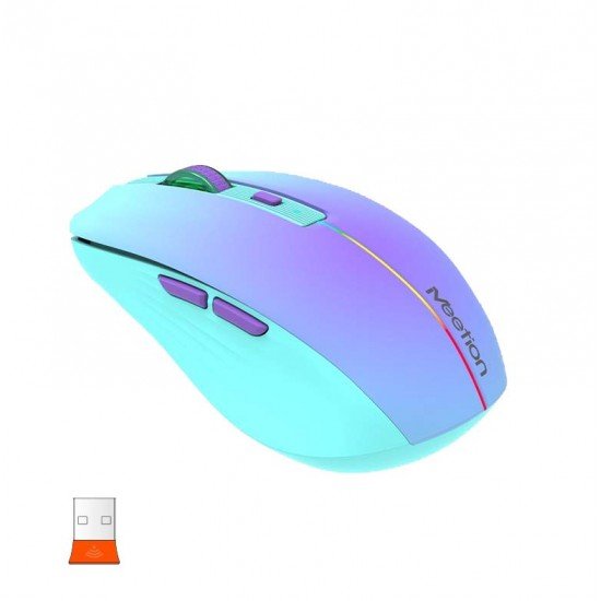 Meetion BTM002 Ασύρματο Ποντίκι Bluetooth (Μωβ)