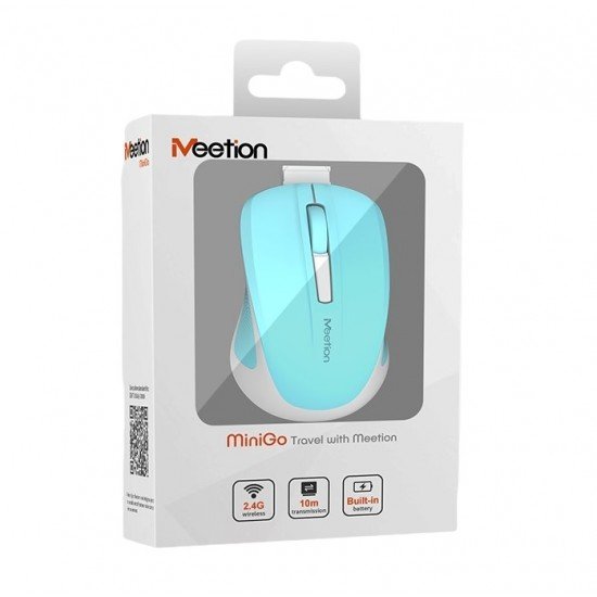 Meetion Silent Mini 2.4G Οπτικό Ασύρματο Ποντίκι (Κυανό)