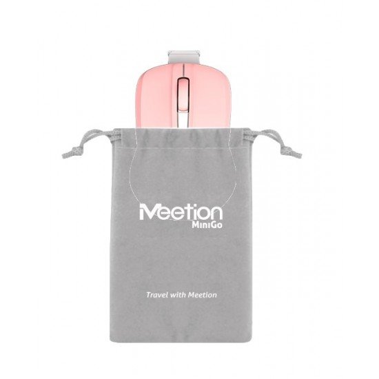 Meetion Silent Mini 2.4G Οπτικό Ασύρματο Ποντίκι (Ροζ)