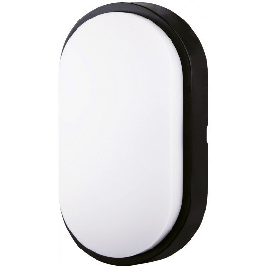 Avide Στεγανή Πλαφονιέρα Οροφής Οβάλ 100lm/W (Titania-O) IP54 14W Μαύρο