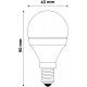 Avide LED Σφαιρική 7W E14  Ψυχρό 6400K Value
