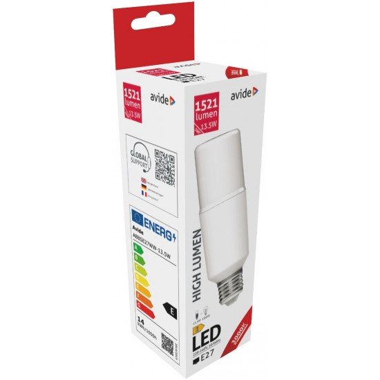 Avide LED Bright Stick Bulb T45 13.5W E27 Θερμό 3000K