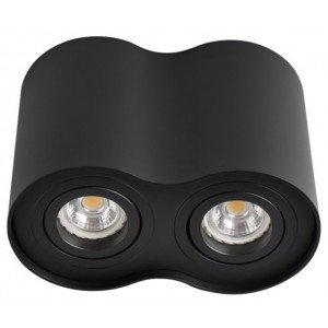 Avide Φωτιστικό Οροφής GU10 Spot Light Στρογγυλό Μαύρο Περιστρεφόμενο Διπλό Avide Φωτιστικό Οροφής GU10 Spot Light Στρογγυλό Μαύρο Περιστρεφόμενο Διπλό