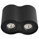 Avide Φωτιστικό Οροφής GU10 Spot Light Στρογγυλό Μαύρο Περιστρεφόμενο Διπλό