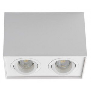 Avide Φωτιστικό Οροφής GU10 Spot Light Τετράγωνο Λευκό Περιστρεφόμενο Διπλό Avide Φωτιστικό Οροφής GU10 Spot Light Τετράγωνο Λευκό Περιστρεφόμενο Διπλό