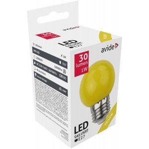 Avide LED Διακοσμητική Λάμπα G45 1W E27 Κίτρινο