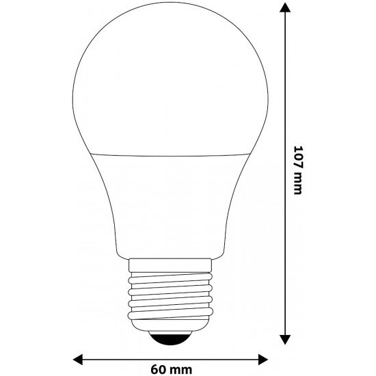 Avide LED Κοινή A60 8W E27 Λευκό 4000K