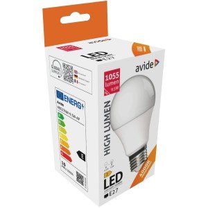 Avide LED Κοινή A60  9.5W E27 Λευκό 4000K Υψηλής Φωτεινότητας