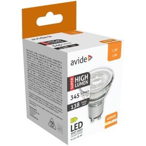 Avide LED Σπότ Αλουμίνιο + Πλαστικό 2.5W GU10 Λευκό 4000K Super Υψηλής Φωτεινότητας Avide LED Σπότ Αλουμίνιο + Πλαστικό 2.5W GU10 Λευκό 4000K Super Υψηλής Φωτεινότητας