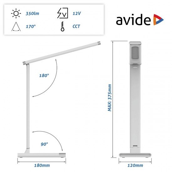 Avide LED Φωτιστικό Γραφείου Scott Άσπρο12W