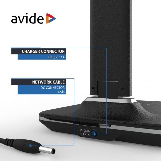 Avide LED Φωτιστικό Γραφείου Δερμάτινο με Ημερολόγιο Μαύρο 6W