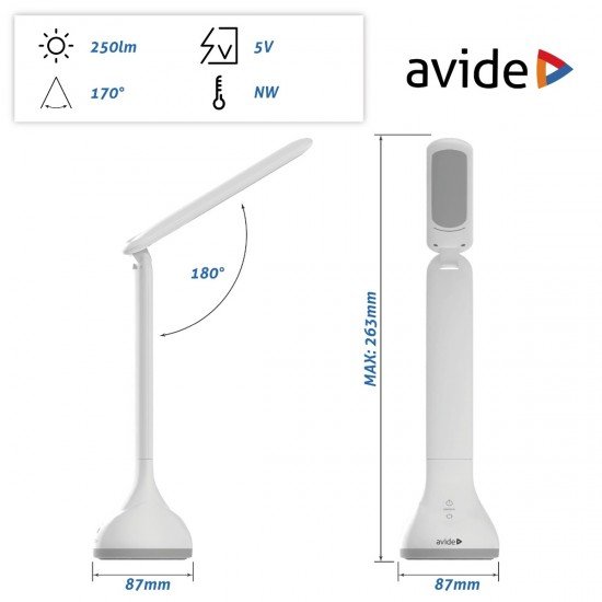 Avide LED Φωτιστικό Γραφείου RGB Mood Light Άσπρο 4W