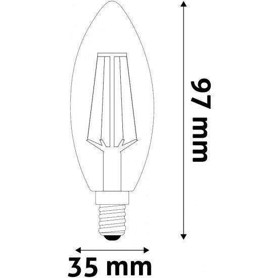 Avide LED Filament Κερί 4.5W E14 Θερμό 2700K