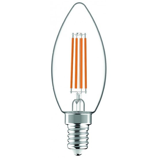 Avide LED Filament Κερί 4.9W E14 Θερμό 2700K Super Υψηλής Φωτεινότητας