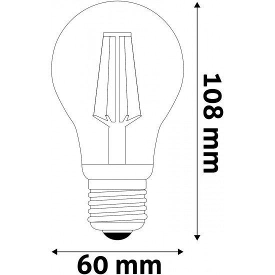 Avide LED Filament Κοινή 10.5W E27 A70 Λευκό 4000K Υψηλής Φωτεινότητας