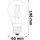 Avide LED Filament Κοινή 6.6W E27 A60 Θερμό 2700K Super Υψηλής Φωτεινότητας