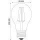 Avide LED Filament Κοινή 12W E27 A65 360° Θερμό 2700K Υψηλής Φωτεινότητας